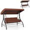 Outdoor 3-Piece Porch Swing with Adjustable Canopy and Cushions